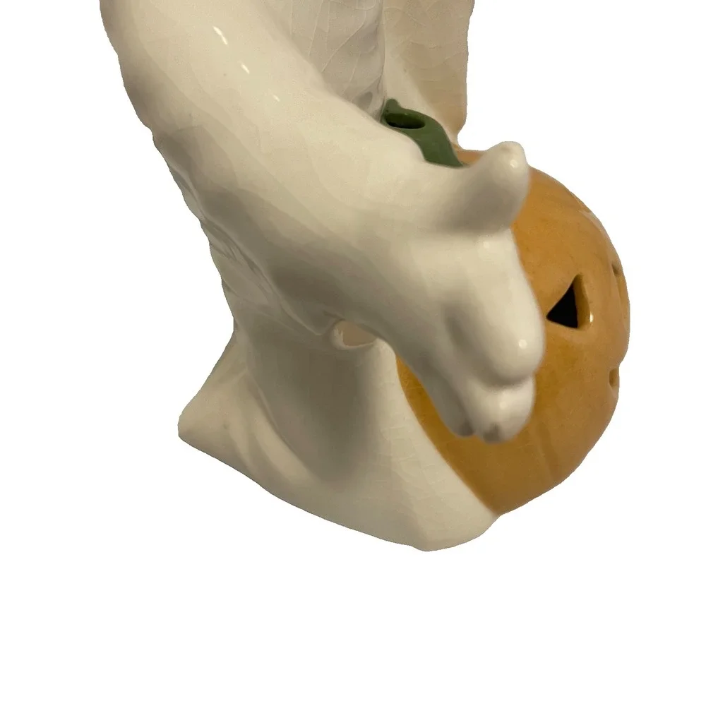 Vintage Ceramic Halloween Ghost & Jack-O'-Lantern‎ Wide Open Arms